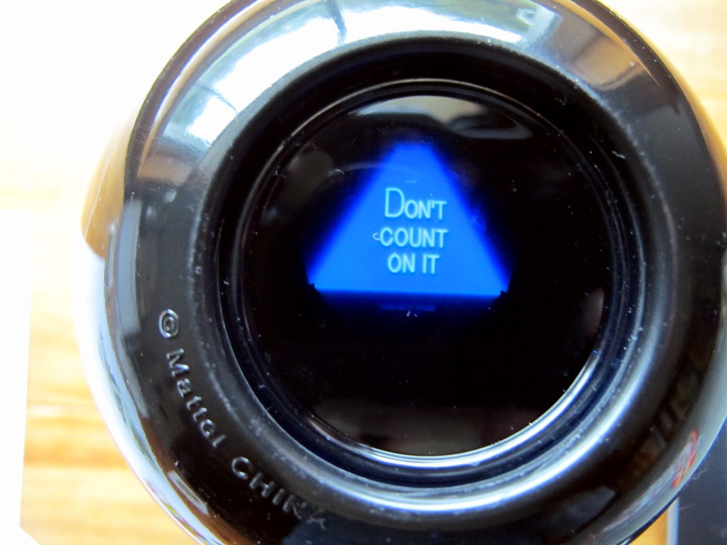 A magic 8 ball from [frankieleon](https://www.flickr.com/photos/armydre2008/6521326205) on Flick.